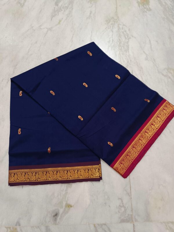 Kanchi Cotton Saree with Ganga Jamuna and Zari Border