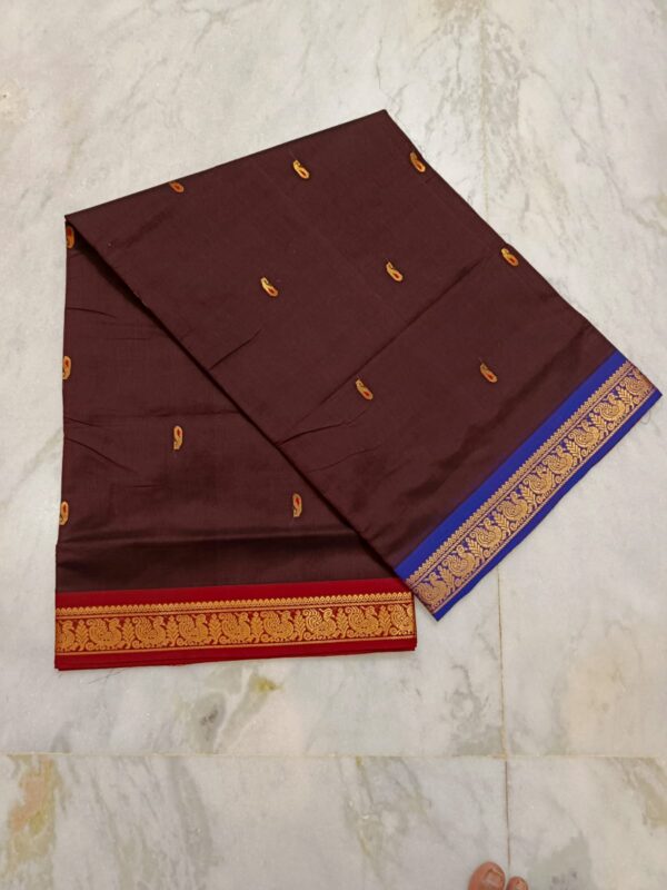 Kanchi Cotton Saree with Ganga Jamuna and Zari Border