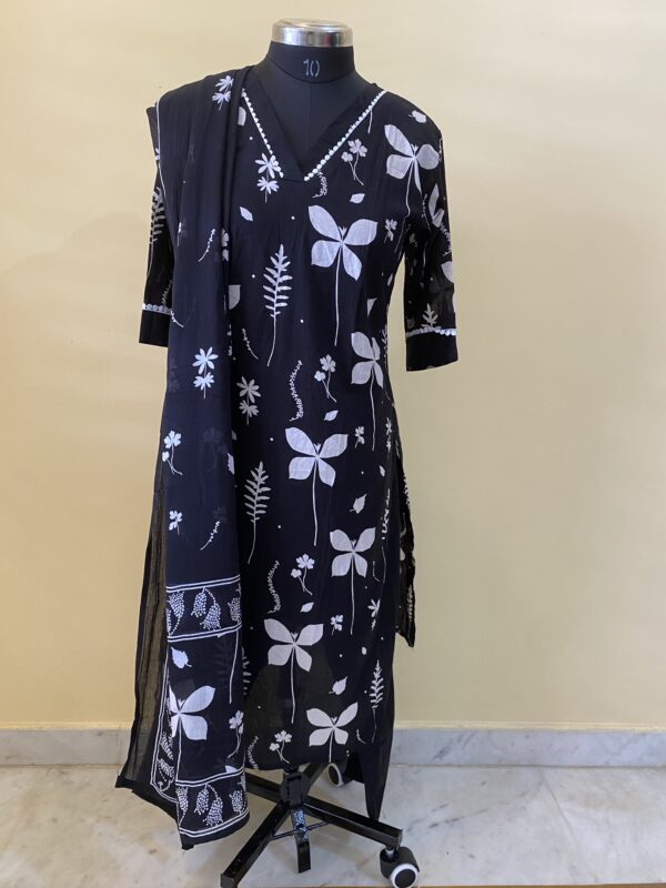 Cotton Kurta With Pant & Duppata Set
