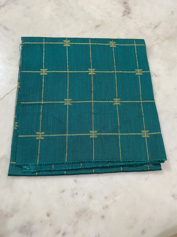 Rama Green Raw Silk Fabric