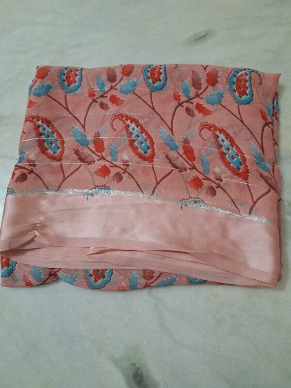 Zari Lines Satin Border Synthetic Sarees