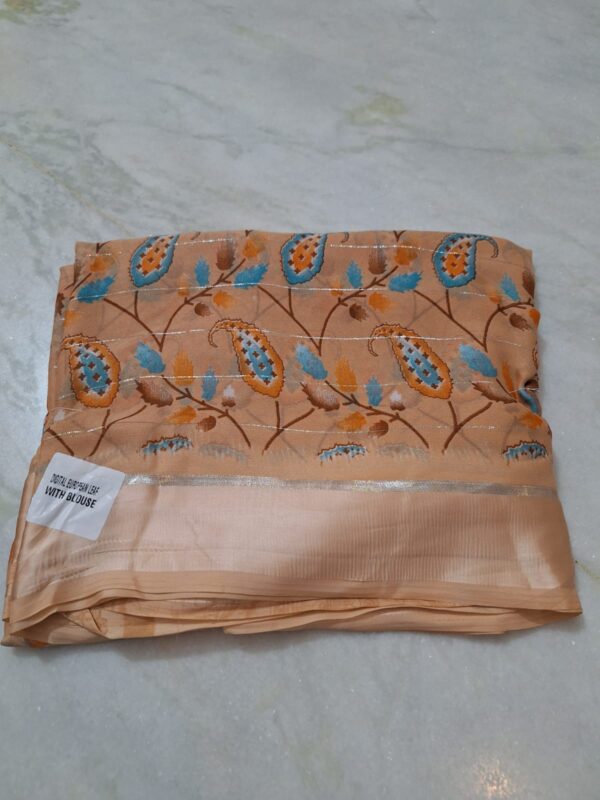 Zari Lines Satin Border Synthetic Sarees