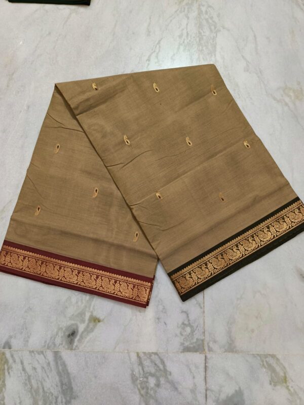 Kanchi Cotton Saree with Ganga Jamuna and Zari Border