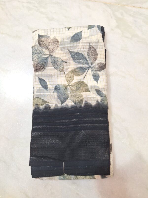 Black Leaf Synthetic Sarees