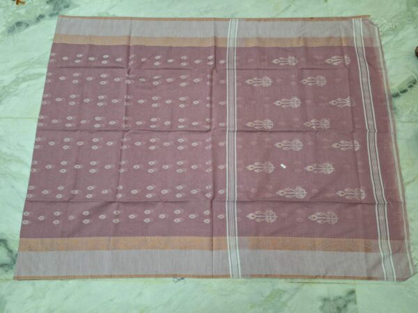 Khadi Cotton Saree With Contrast Ikkat Blouse