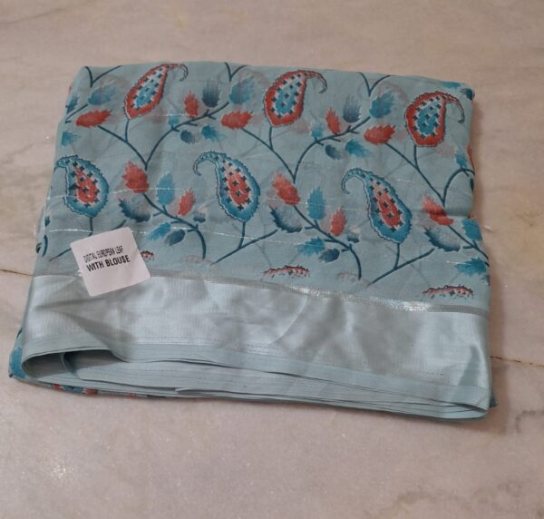 Zari Lines Satin Border Synthetic Sarees